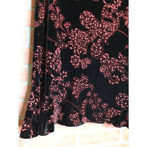 Vintage 90s Y2K Choices Woman Floral Velvet Skirt Size 1X Whimsigoth - Picture 2 of 8